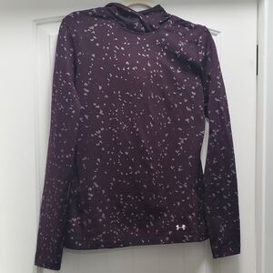 Under Armour Women's Dark Purple Patterned Long Sleeve Tee
